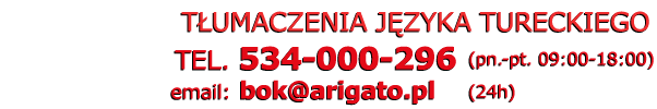 Tumacz turecki - Telefon: 534 000 296